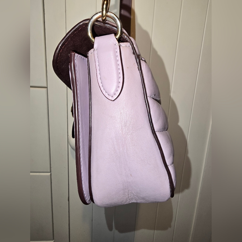 Coach Georgie Quilted Crossbody Bag Lavender Grey - Picture 9 of 15